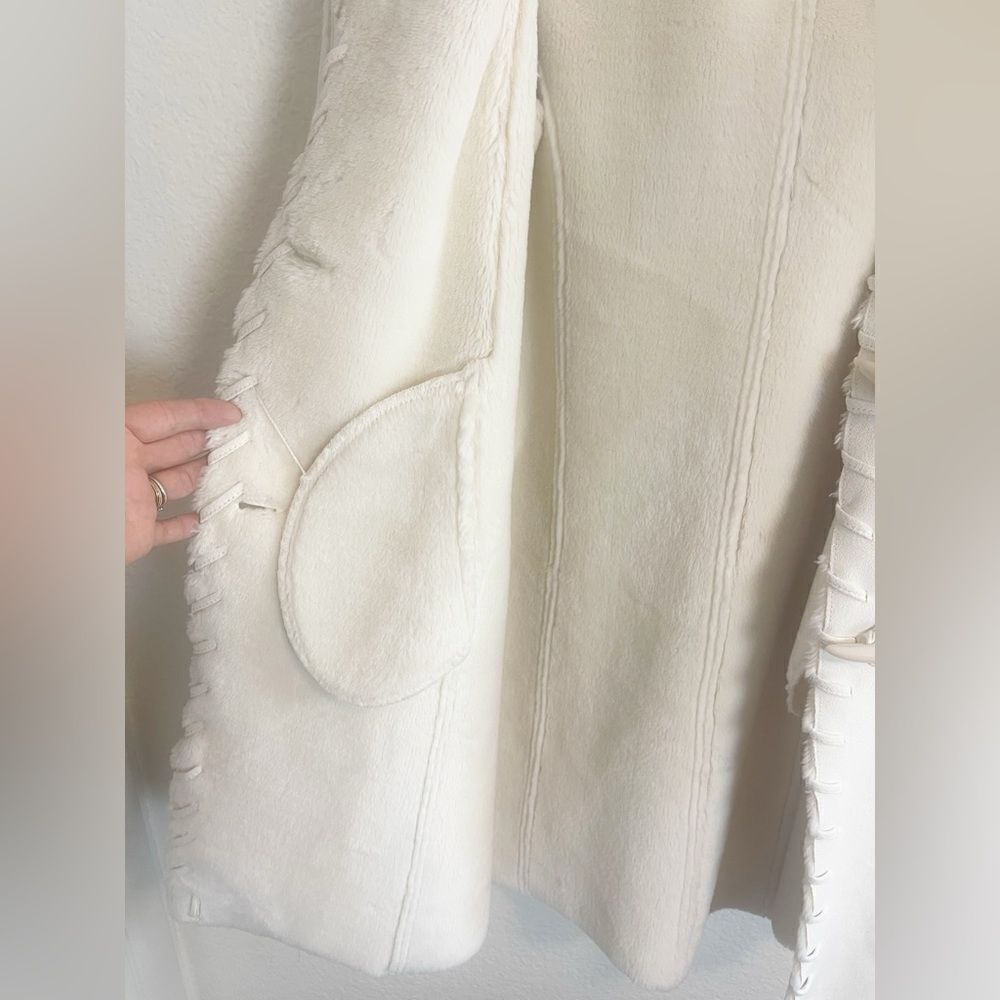 Vintage Coldwater Creek Aspen resort ski Apres cozy cream jacket with hood L - Picture 8 of 11